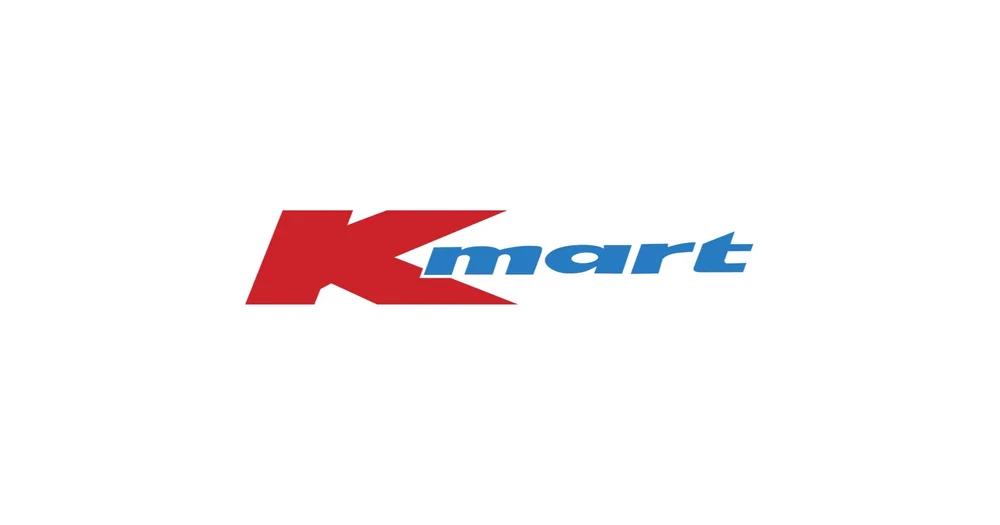 Kmart logo featuring a large red K and blue lowercase mart text on white.