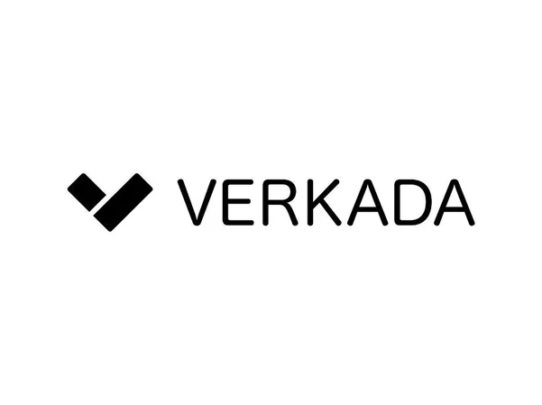 Black Verkada logo featuring a stylized checkmark icon and uppercase text on white background.